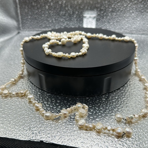 Baroque Pearl necklace,white freshwater pearl necklace, choker necklace - Picture 3 of 3